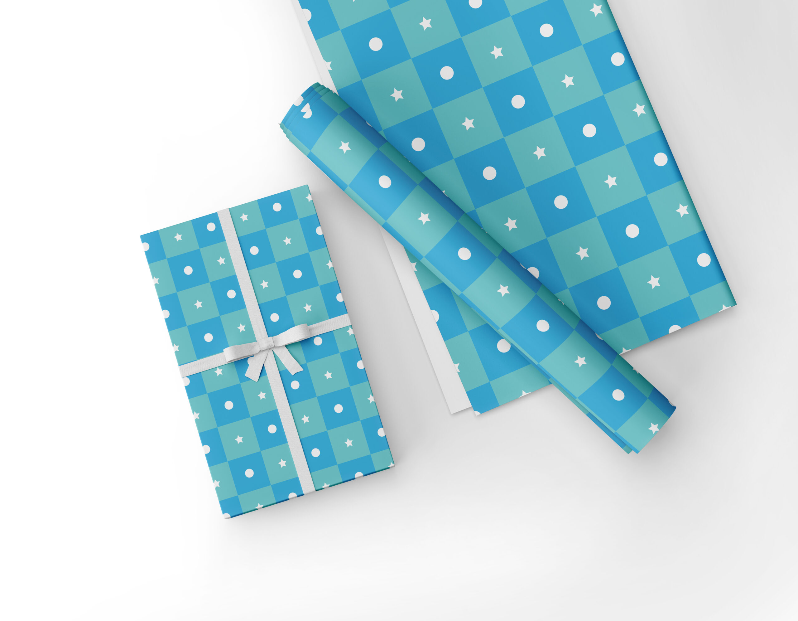 Blue Checks Gift Wrapping Paper | 12 Extra Large Sheets | 90 GSM Matte | Wrap It
