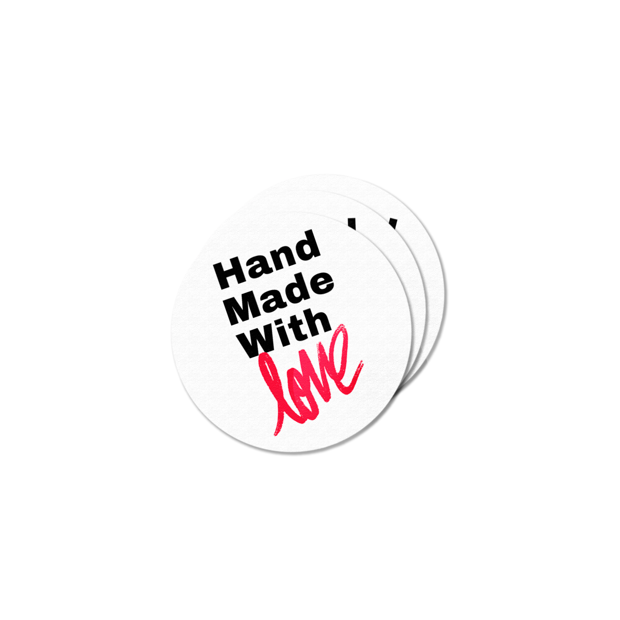 Handmade With Love Round Stickers | Pack of 300 | Glossy Finish | Small Business Packaging | Wrap It
