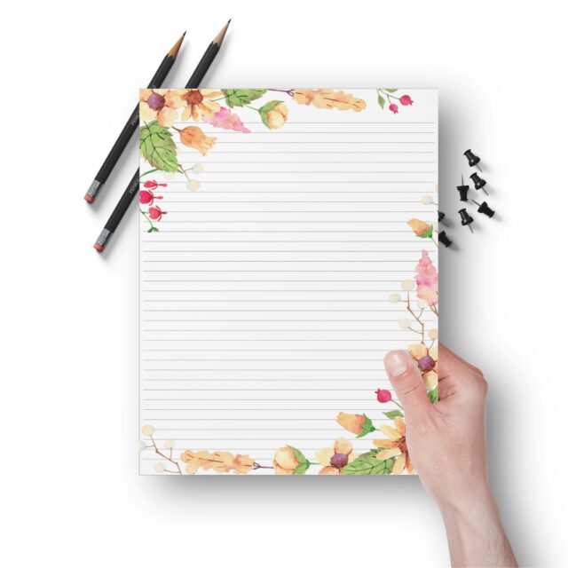 Wrap It floral ruled writing paper A4 80 GSM India
